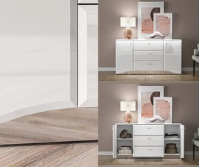 Komoda z oświetleniem LED Glamour 02, biały połysk