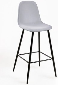 Czarny taboret z tkaniny tekowej