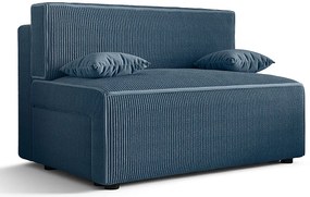 Niebieska tapicerowana sofa rozkładana K4-H47