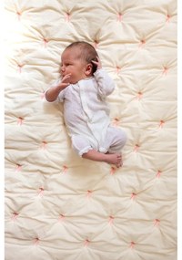 Jasnożółto-różowy pikowany koc dziecięcy z bawełny organicznej 90x120 cm Bows – Cam Cam Copenhagen