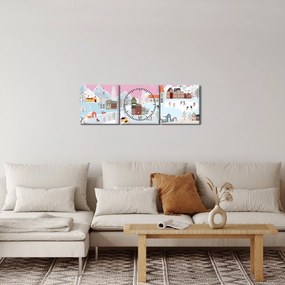 Obraz - Magiczna zima (z zegarem) (90x30 cm)