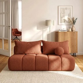 Sofa z Funkcją Spania SARIA Ruda Boucle Nowoczesna
