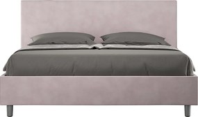 Łóżko wyposażone w stelaż z listwami tapicerowane 160x210 microfibra Kolor lawendy Adele