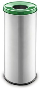 Kosz na śmieci segregowane 45 L, bez naklejki, srebrny, szkło