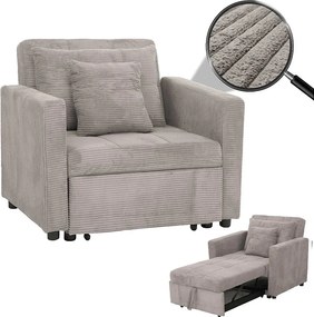 Fotel rozkładany MCW-L90, jasnoszary