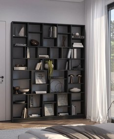 Czarny duży regał na książki biblioteczka M2-F17