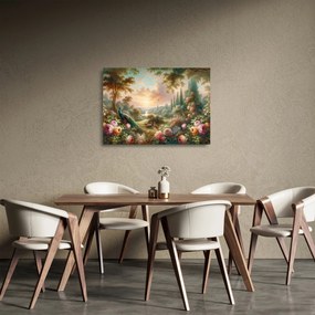 Obraz na szkle - Pawie w ogrodzie (70x50 cm)