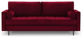 Czerwona aksamitna sofa Milo Casa Santo, 219 cm