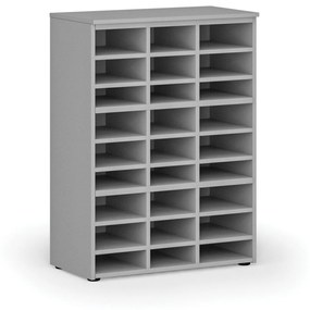 Regał sortujący PRIMO GRAY, 1087 x 800 x 420 mm, 27 przegród, szary