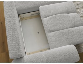 Jasnoszary rozkładany/ze schowkiem narożnik z materiału bouclé (prawostronny/z szezlongiem) Roxelane – Bobochic Paris