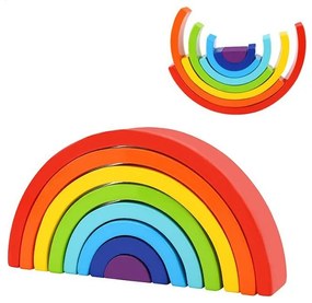 Tooky toy drewniana tęcza układanka klocki kreatywne montessori certyfikat fsc