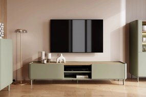 Szafka RTV Elivo 220 cm na nóżkach - eukaliptus / dąb baltic dune
