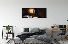 Duży obraz na płótnie Jaskinia, Krzyże i Słońce