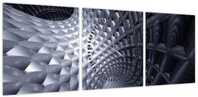 Obraz - Abstrakcja 3D (z zegarem) (90x30 cm)