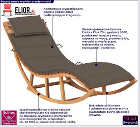 Bujany leżak ogrodowy z litego drewna taupe - Izarra 3X