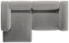 Jasnoszary sztruksowy narożnik (lewostronny/z szezlongiem) Bergano – Cosmopolitan Design