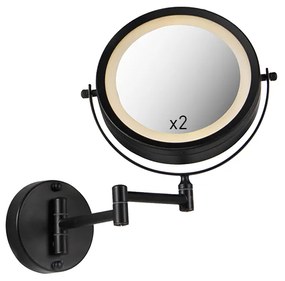 Designerskie lustro łazienkowe czarne z wbudowanym LED, regulowane, IP44 - Vicino Nowoczesny Oswietlenie wewnetrzne