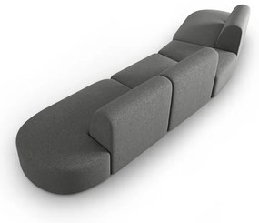 Szara sofa z tkaniny szenilowej lewostronna 428 cm Paolo – Milo Casa