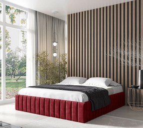 Czerwone welurowe łóżko z pojemnikiem 5 rozmiarów Z8-H41