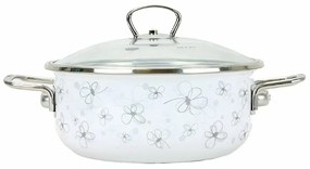 Belis Rondel emaliowany z pokrywką Premium, biały, 24 cm, 4 l, 4 l