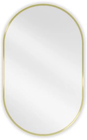 Mexen Loft lustro łazienkowe owalne 90 x 55 cm, rama złota - 9851-090-055-000-50