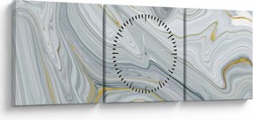 Obraz - Abstrakcja (z zegarem) (90x30 cm)