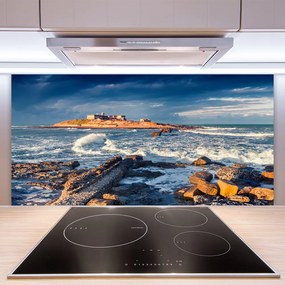 Dekor Szklany do Kuchni Szlifowane Kamienie Na Brzegu