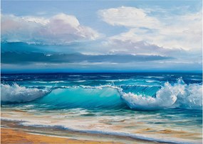 Obraz na szkle - Fale morskie (70x50 cm)