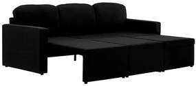 Rozkładana sofa modułowa czarna tkanina K1-M35