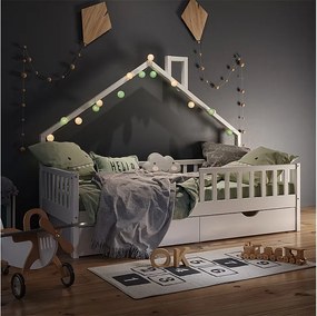 Łóżko domowe biały 208x93x155 noemi