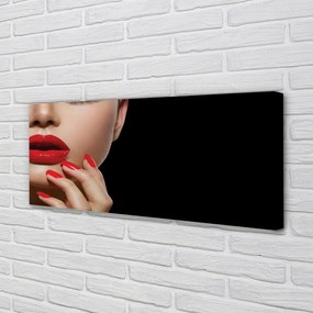 Obraz drukowany na płótnie Czerwień Ust i Paznokci