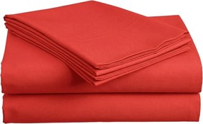 PrzytulneMieszkanie.pl Bawełniane prześcieradło 140x240 cm czerwone, 100% bawełna