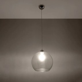 Lampy wiszące minimalistyczny Esfera, stal/szkło - 1 źródło światła 3000K - L.30 x H.120 cm - transparentny