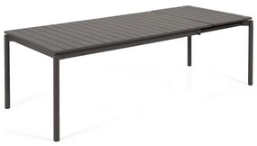 Czarny aluminiowy stół ogrodowy Kave Home Zaltana, 180x100 cm