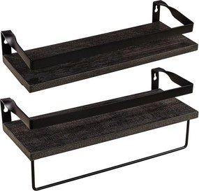 STILISTA Zestaw 2 półek ściennych Volato Duo, 40 cm, czarny