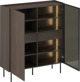 Witryna Dunari 120 cm dwudrzwiowa z ukrytymi szufladami - dąb dunin