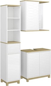 Zestaw mebli łazienkowych biały/dąb 60x30x60 livia