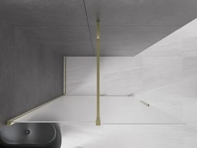 Mexen Velar ścianka prysznicowa rozsuwana Walk-in 130 x 200 cm, szron 8 mm, złota - 871-130-000-33-50