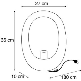 Designerska lampa stołowa czarna ze złotym wnętrzem 36 cm - CovaDesignerski Oswietlenie wewnetrzne