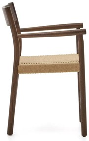 Brązowo-naturalne krzesło z litego drewna dębowego Yalia – Kave Home