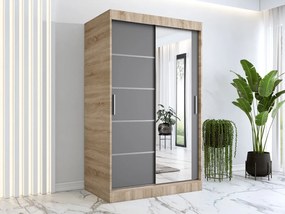 Szafa przesuwna MODUO COMFORT 2 120 dąb sonoma/antracyt z lustrem MKPOL