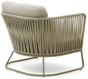 Zielony metalowy fotel ogrodowy Saconca – Kave Home