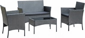 Zestaw mebli ogrodowych - sofa fotele i stolik Natal 010 szary