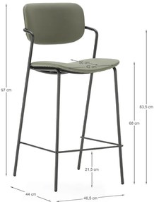 Hokery w kolorze khaki zestaw 2 szt. (wysokość siedziska 68 cm) Maika – Marckeric