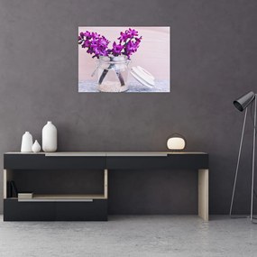Obraz fioletowych kwiatów (70x50 cm)