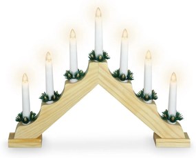 Świecznik świąteczny Candle Bridge brązowy, 7 LED