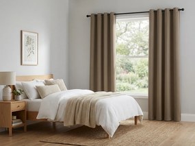 Beżowa zasłona OXFORD 140x250 cm Zawieszanie: Metalowe pierścienie