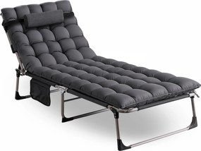 Składana leżanka z pikowaną poduchą Venus