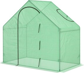 Szklarnia Foliarona Outsunny do Pomidorów, z Oknem i Drzwiami, Zielona, Stal i Plastik, 180 x 100 x 168 cm