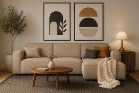 Narożnik modułowy Cursal A  prawy – sofa narożna 284 x 166 cm, beżowy Raven 30, nowoczesny design